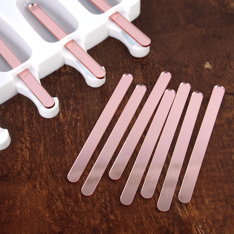 

10pcs Reusable Acrylic Ice Cream Sticks Popsicle Chocolate Dessert Sticks Home Kitchen Gadgets Tools Kids DIY Crafts 4.5 Inch