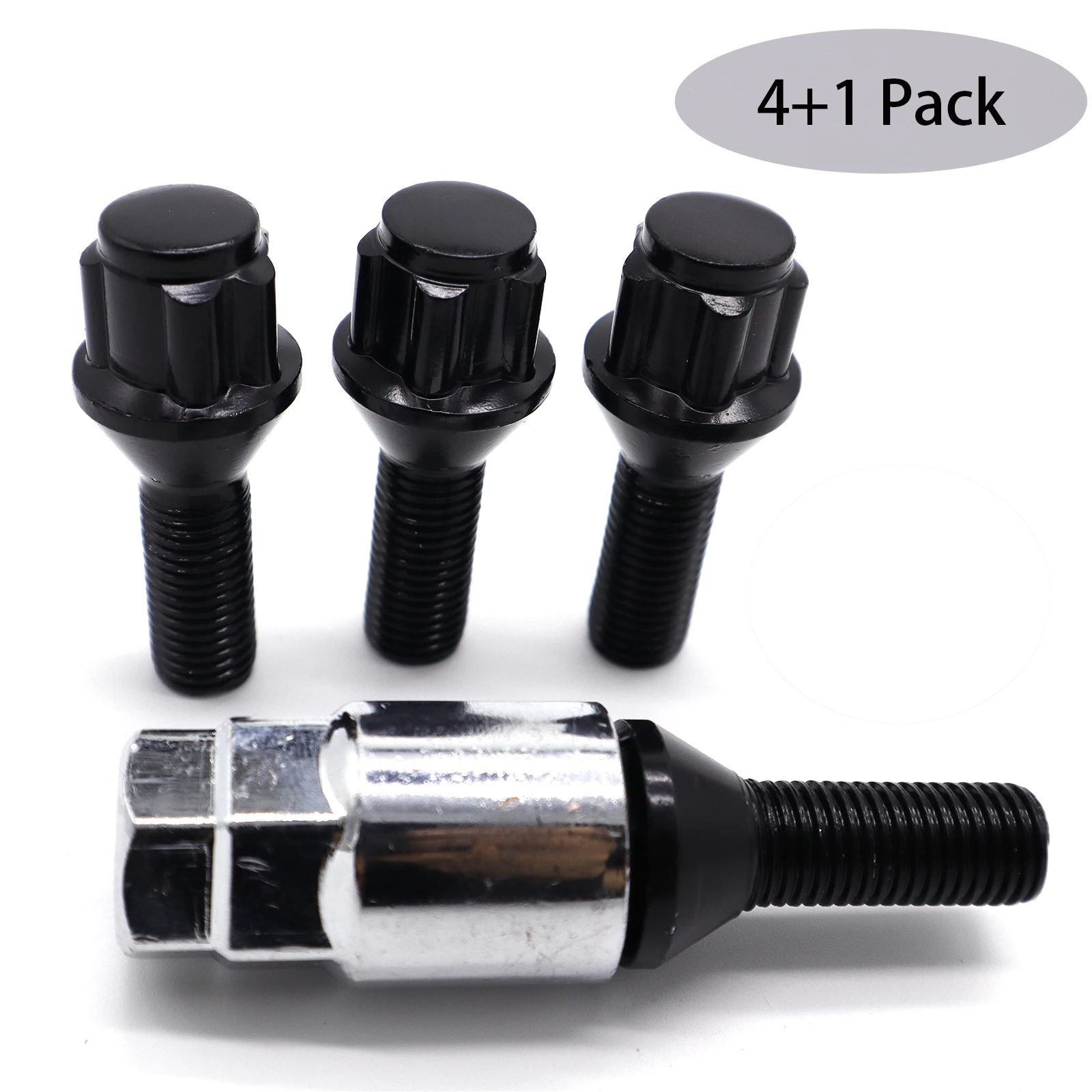 4X Car Alloy Wheel Locking Bolts Nuts Lugs Black M12x1.5 17mm Hex Taper For BMW 1 3 5 6 7 8 Series E36 E46 E60 E61 E90 M1 Z3 Z4