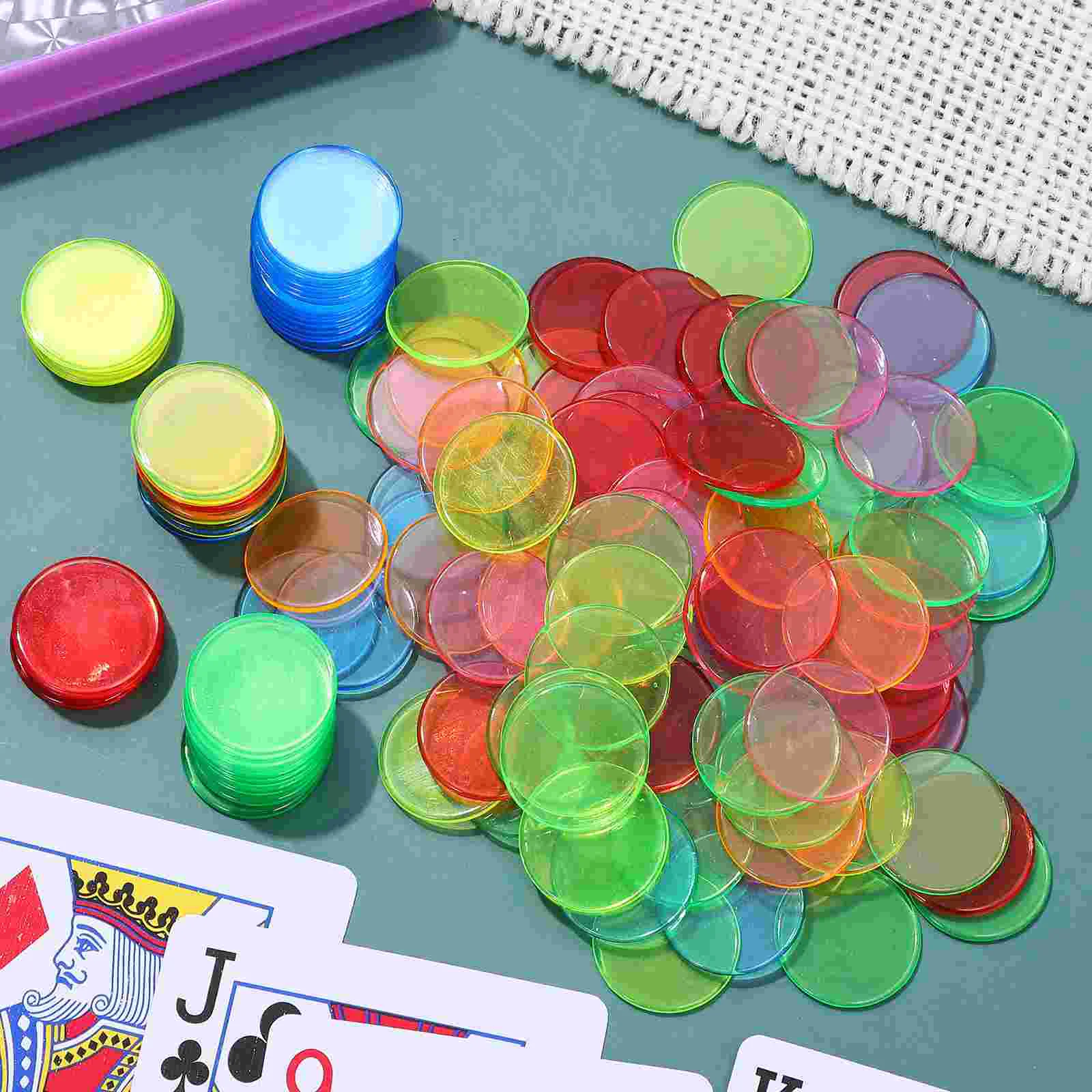 400 Pcs Bingo Accessories Counting Coins Clear Chips Plastic Round Child Counters for