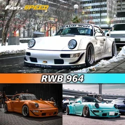 FS In Stock 1:64 RWB 964 With Wheel Hub Diecast Diorama Car Model Collection Miniature Fast Speed