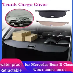 Car Trunk Cargo Cover for Mercedes-Benz R Class W251 350 400 2006~2013 Luggage Curtain Tray Security Shielding Shade Accessories