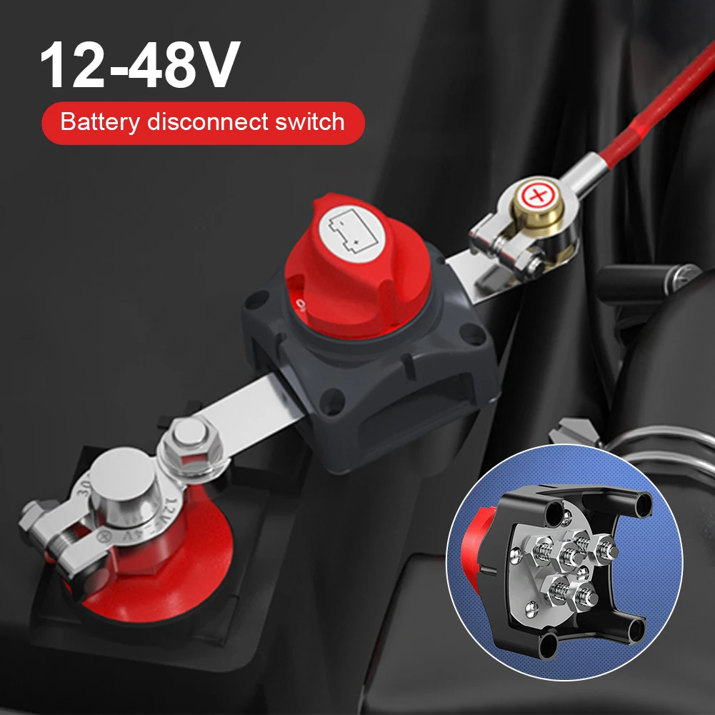 

Battery Disconnect Switch Battery Kill Switch 12-48V Battery Switch Heavy-Duty Battery Disconnect Switch for Cars, Vehicles, RVs
