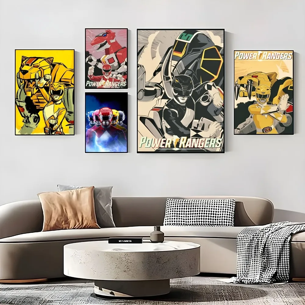 Japan Cartoon P-PoWerS R-RangerS KidS Gift Poster Sticky Wall Art Printing Waterproof Home Living Bed Room Bar Aesthetic Decor