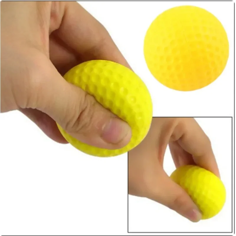 10pcs PGM Yellow Golf Balls Light Indoor Or Outdoor Training Practice Golf Sports Sponge Elastic PU Foam Soft Balls Q008