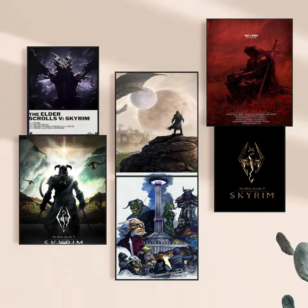 1pc Skyrim The Elder Scrolls V Canvas Poster HD Posters Home Room Bar Cafe Decor Art Wall Painting Picture