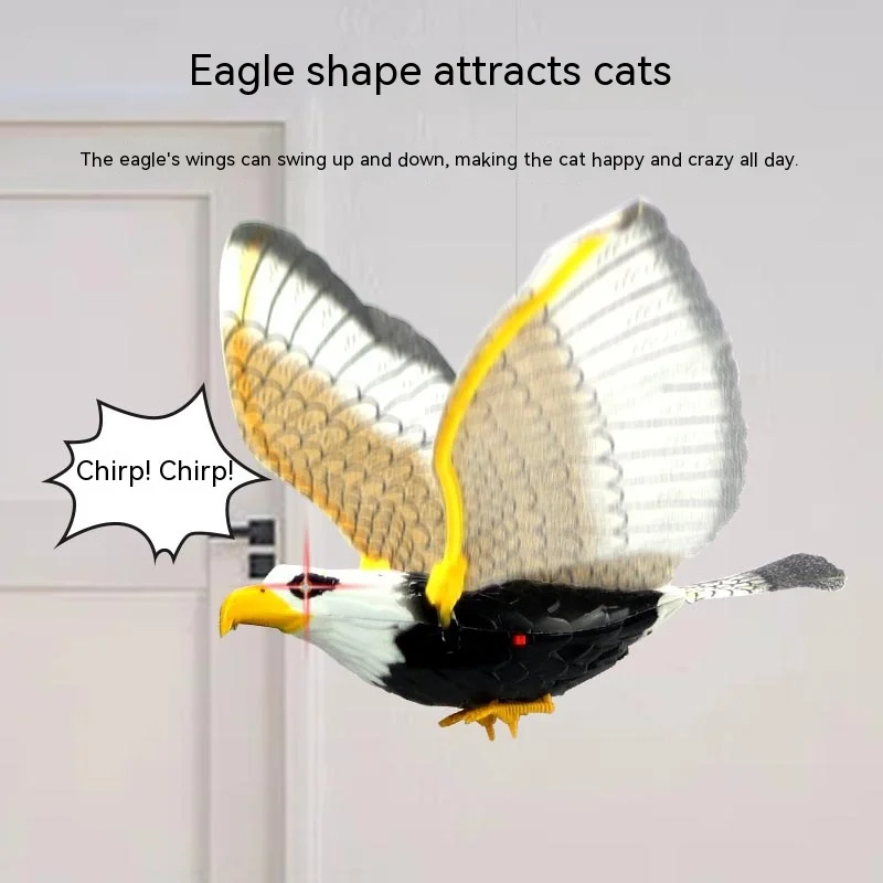 Eagle Hanging Door Cat Toy Flying Bird Electric Teasing Cat Hanging Vocal Bird Teasing Cat Stick Cat High Fun, Cat Accessories