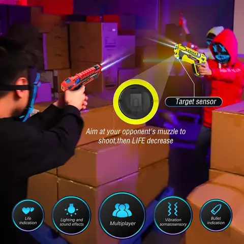 VATOS इन्फ्रारेड लेजर टैग गन सेट खिलौना इलेक्ट्रिक पिस्तौल युद्ध खेल लड़कों बच्चों के समूह इनडोर आउटडोर क्रिसमस पार्टी उपहार खिलौने के लिए 8 best sales एक्स शॉट - №6