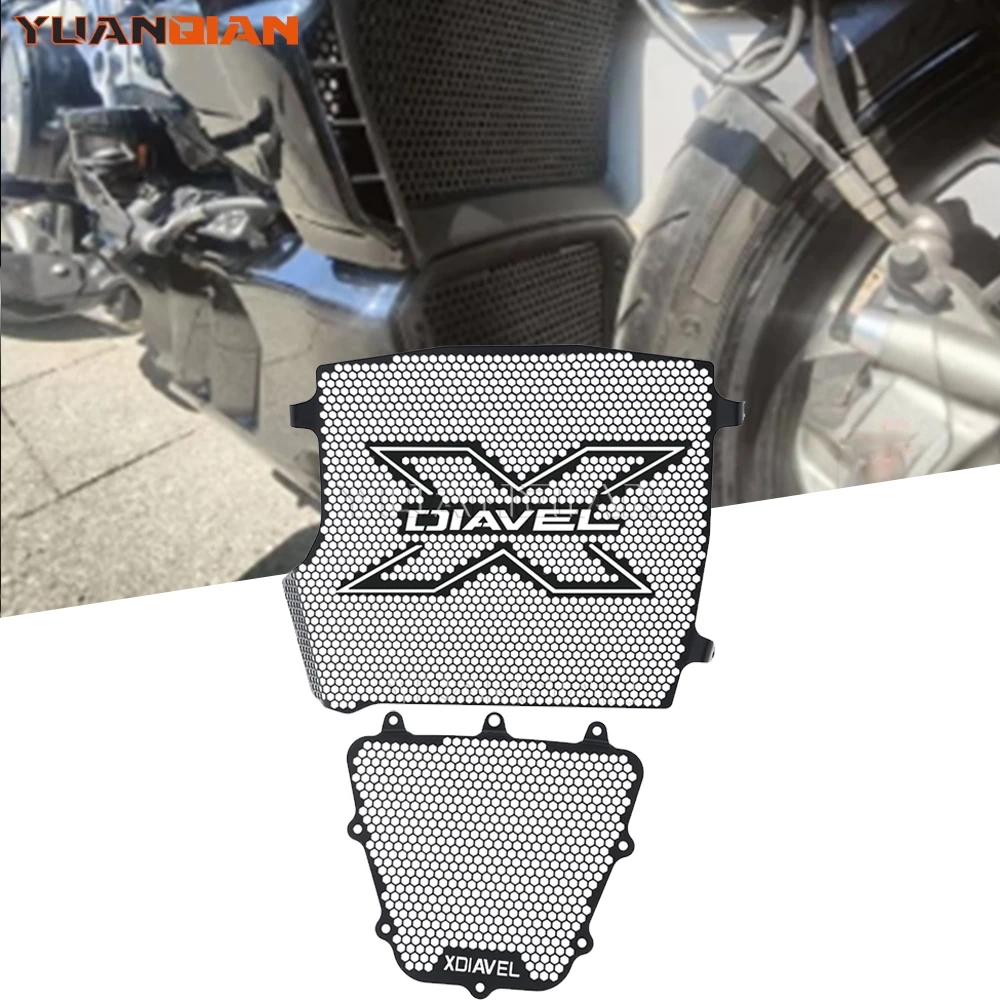 Motorcycle Radiator Grille Guard & Oil Cooler Guard Cover For Ducati XDiavelS XDiavel Dark S Black Star 2016-2023 2022 2021 2020