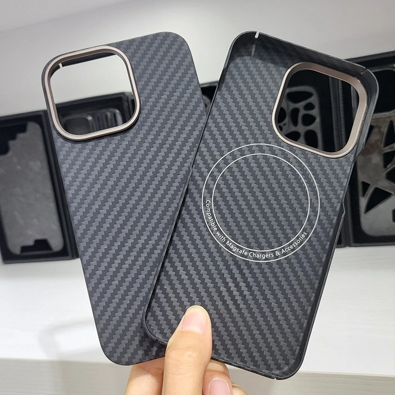 เคสโทรศัพท์มือถือสำหรับ iPhone14Pro 14 Promax และ iPhone 15Pro 15ProMax  วัสดุใยอะรามิด คุณภาพสูง บางเฉียบ ป้องกันการตกกระแทก ดีไซน์เรียบง่าย