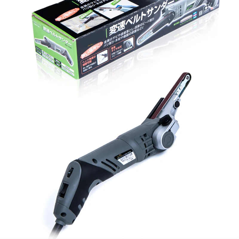 220V 260W Mini Electric Belt Sander Machine 6 Speeds Electric Sanding Polishing Machine Small DIY Handheld Power Tools