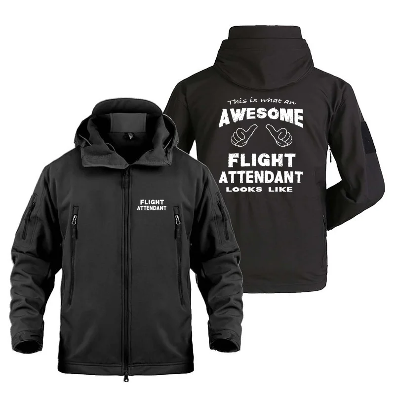 This Is What An Awesome Series Flight Attendant Men Flight Aviation Pilots Fleece Warm Shark Skin SoftShell Jackets Coats