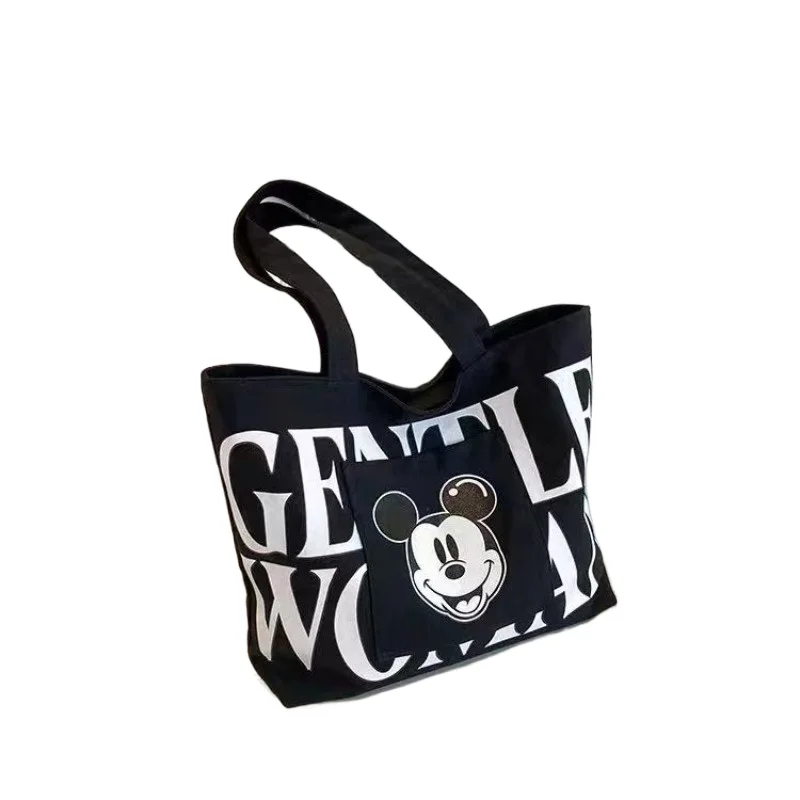 

Disney Mickey Mouse Canvas Tote Bag Spacious Casual Shoulder Bag for Women College Commute School Student Daily Use
