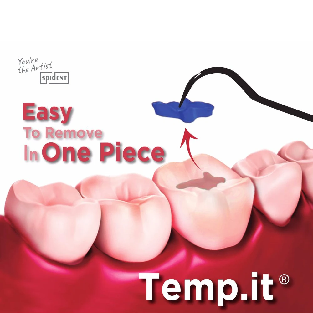 3gx3pcs Spident Temp It Dentale Materiale di Riempimento Temporaneo Blu Giallo Foro Dei Denti Odontologo Luce Polimerizzazione Odontoiatria Coreana