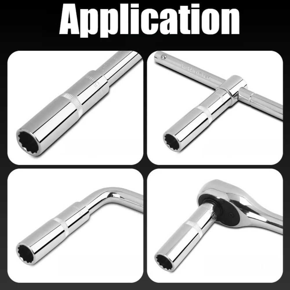 12-Punkt-Metrische Tiefsteckschlüssel-Set, 1/2 Zoll Antrieb, 8-32mm, Schlagschrauber-Einsatz aus Cr-V-Stahl, für Heim- und Auto-Reparaturen – Detail 8