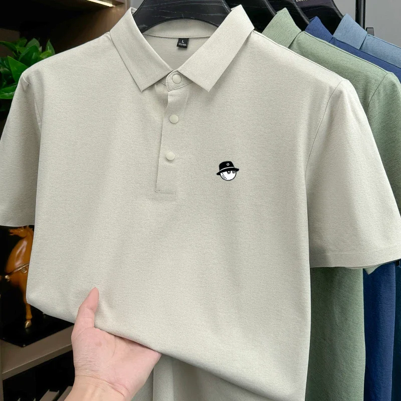 Men's summer casual polo shirt with button-down collar. T-shirt style polo shirt. Sizes: M - 4XL loose fit.