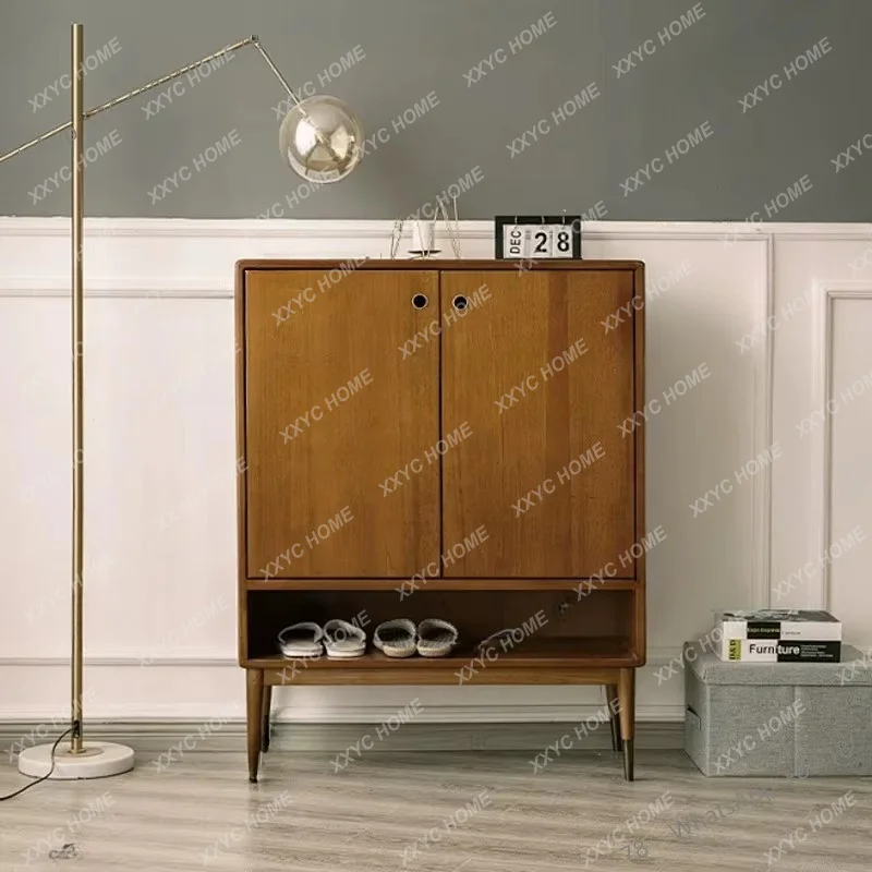 XXRetro entrance cabinet entry-level small apartment shoe cabinet all solid wood furniture