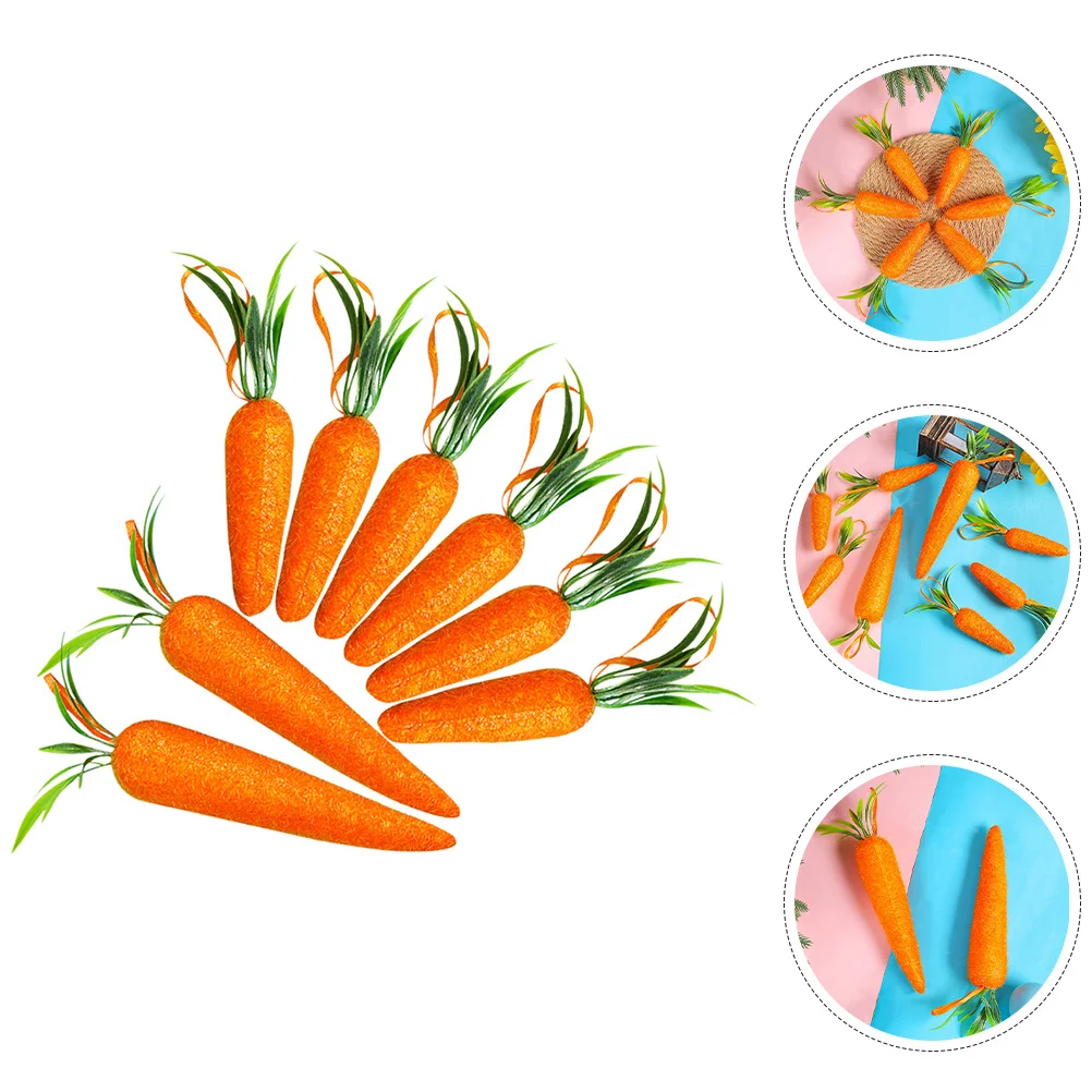 

Foam Carrot Easter Hanging Decorations 8pcs Set for Trees Ornaments Party Supplies Festive Home Garden Decoration Kids Gift