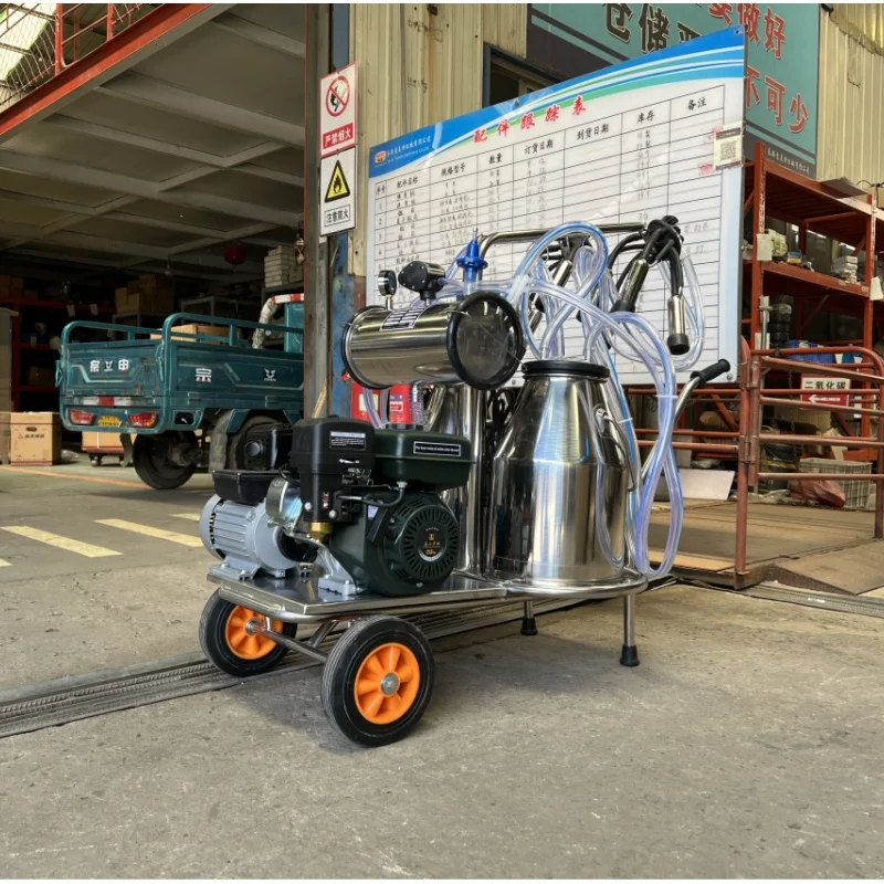 Mobile & Electric Two Motors Milking Machine for Cow Cattle Camel Goat Sheep Horse