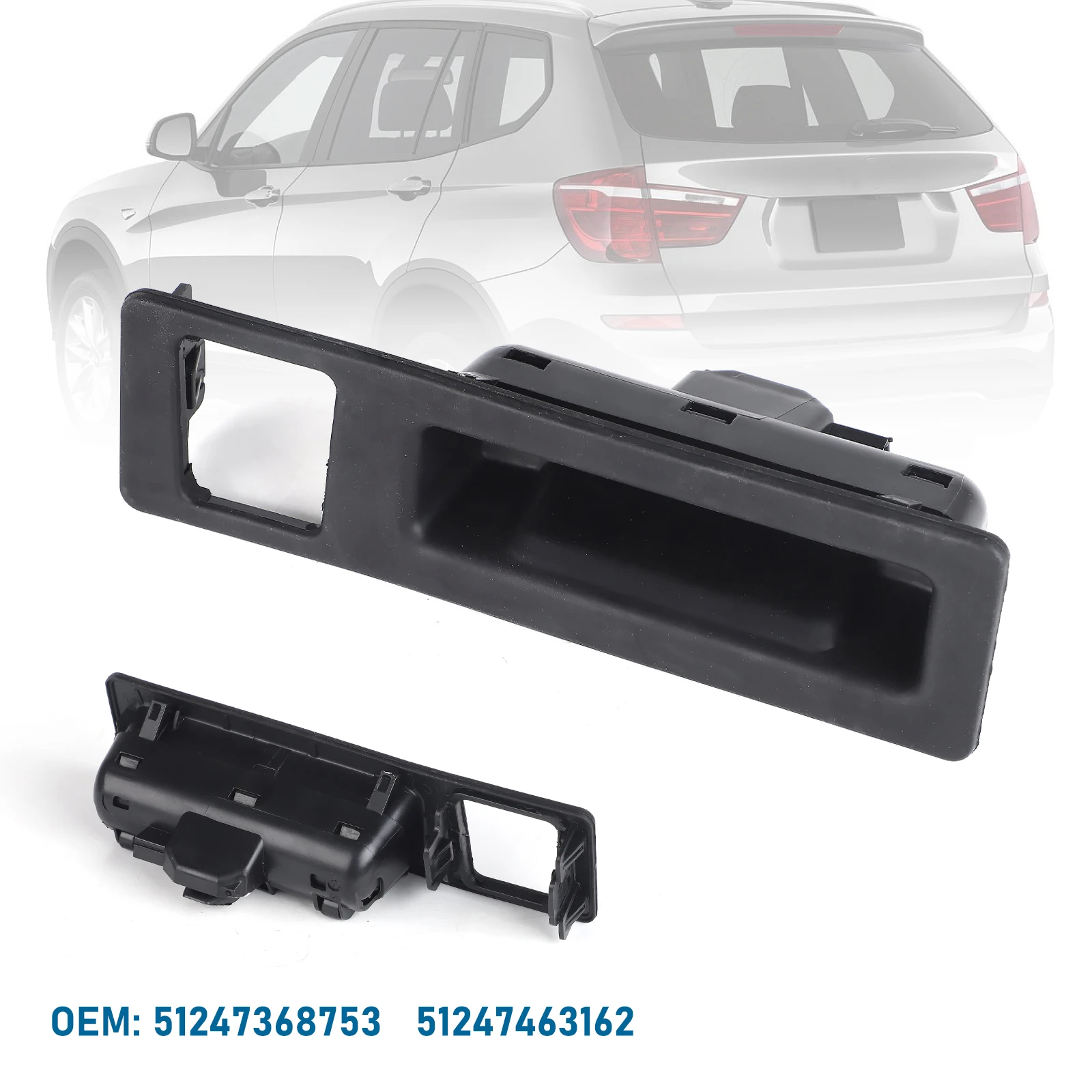 Cnspeed Black Trunk Lid Lock Handle Housing for 2014-2016 Bmw 228I 51247463161 Car Tailgate Trunk Switch Replacement Parts