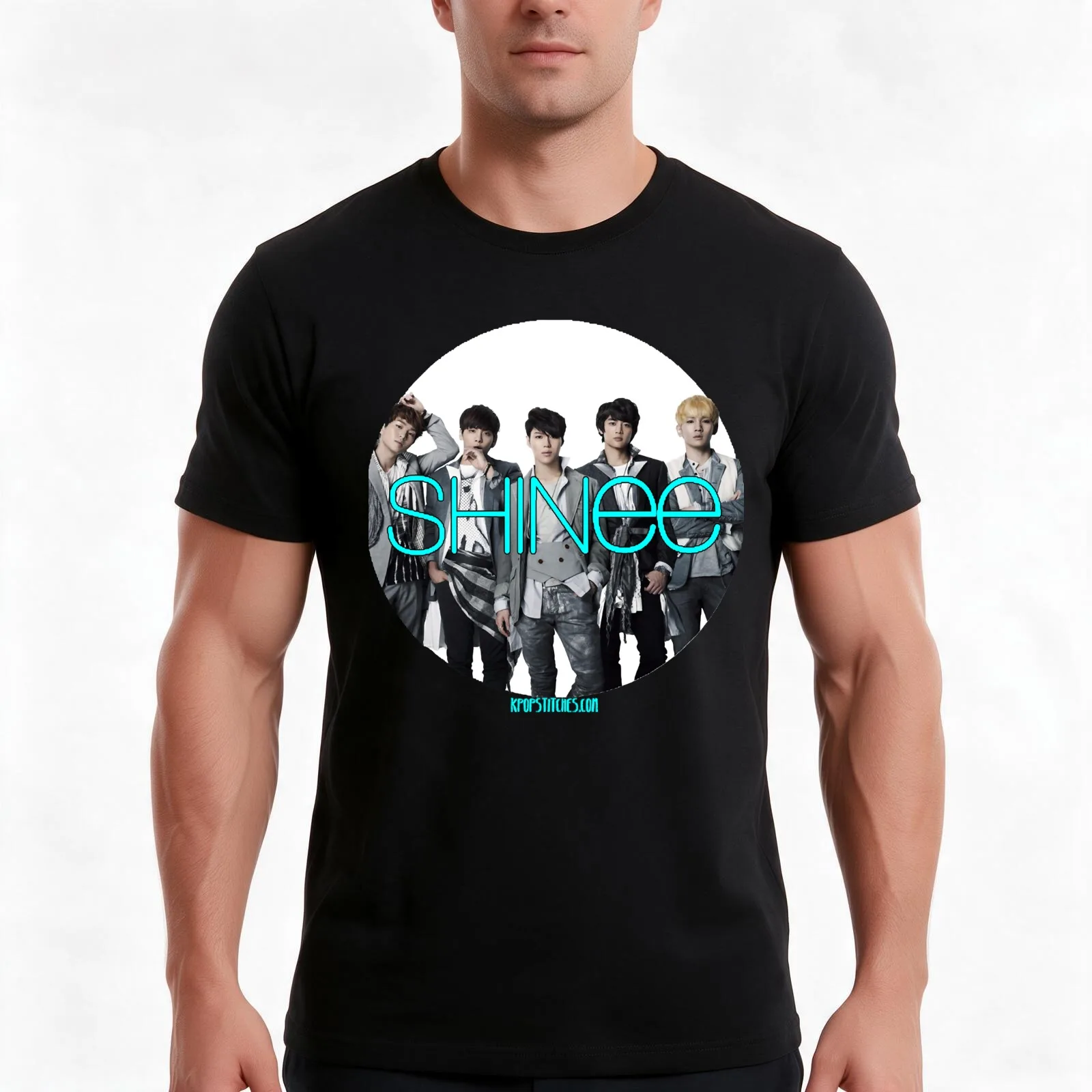 Funny Men Shinee Photo Circle Classic Fan T-Shirt Summer Casual Cotton Tee Oversized Streetwear Tops Vintage Graphic Print