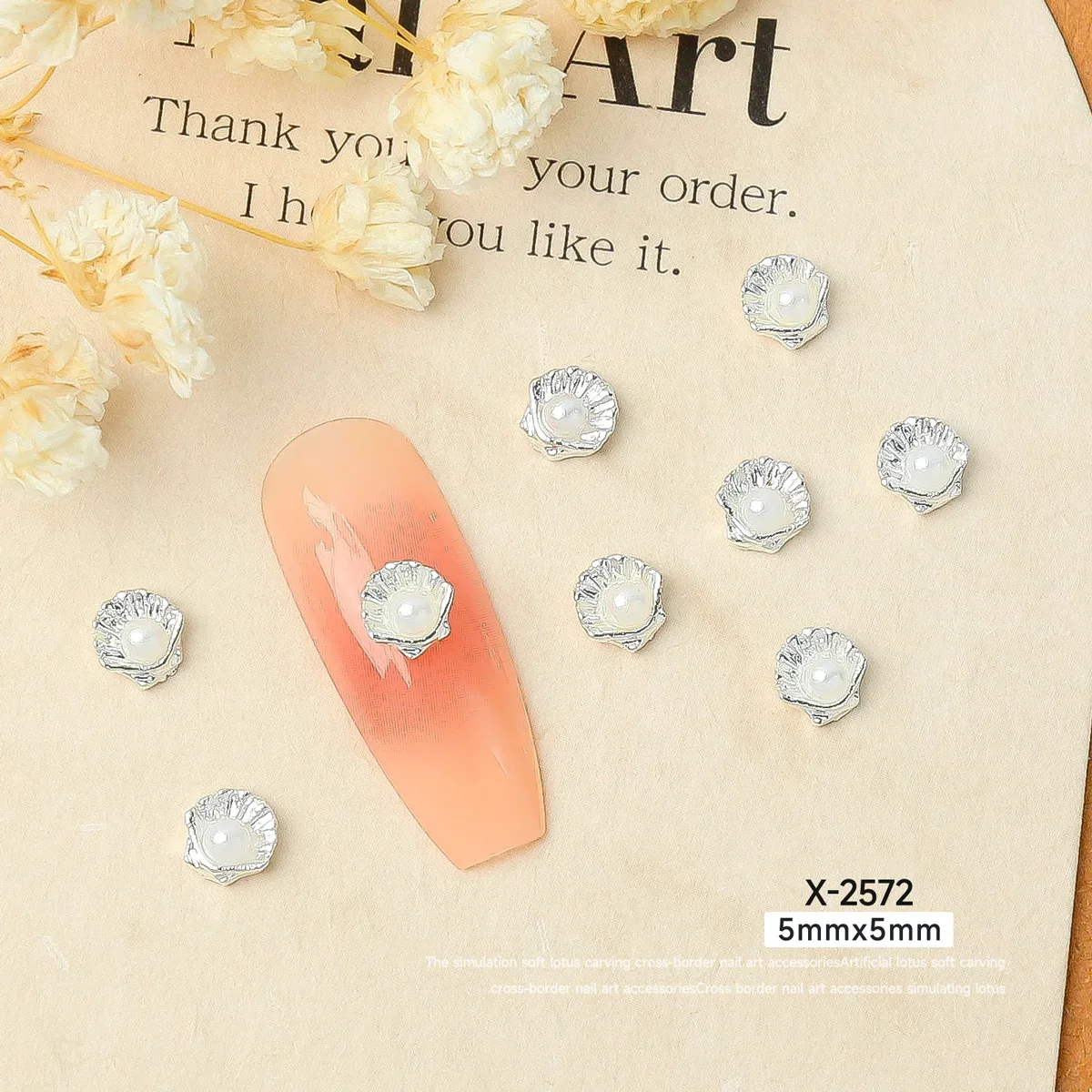 10 stuks zilver goud schelp nagels kunst decoraties 3D luxe legering strass nagels bedels DIY parel metalen manicure accessoires