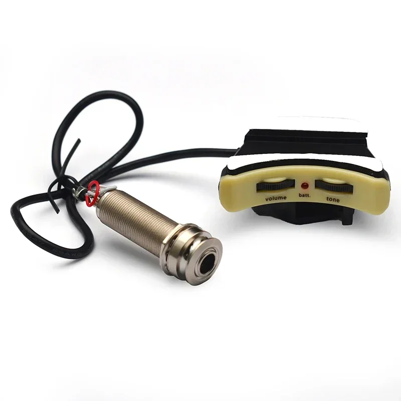 

Ukulele Soundhole Pickup with Volume & Tone Control with High Sensitive Slim Silver Piezo UKulele Parts