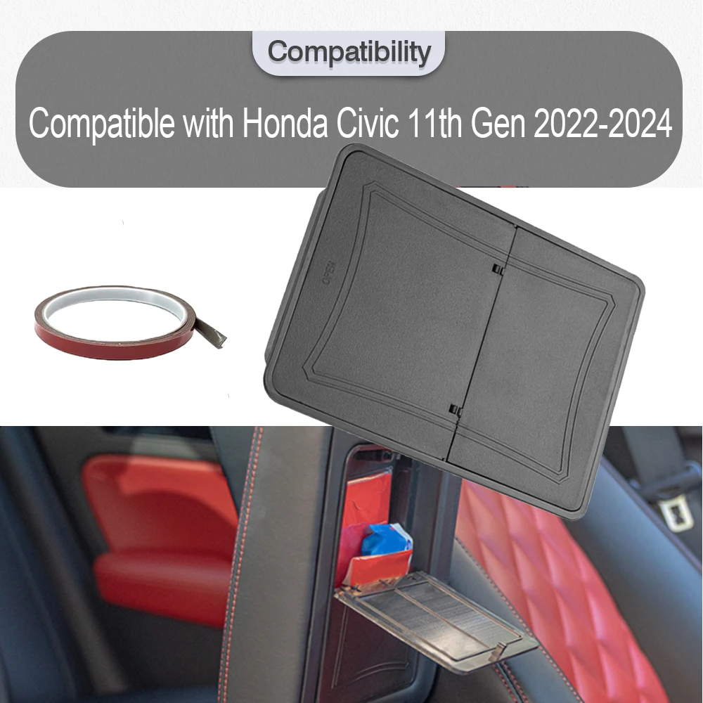 For Honda Civic 11th Gen 2022 2023 2024 Press-down Concealed Storage Box Hidden Storage Press Armrest Box Interior Accessories