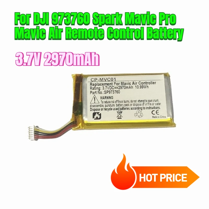 

3.7V 2970mAh for DJI 973760 Spark Mavic Pro Mavic Air Remote Control Battery