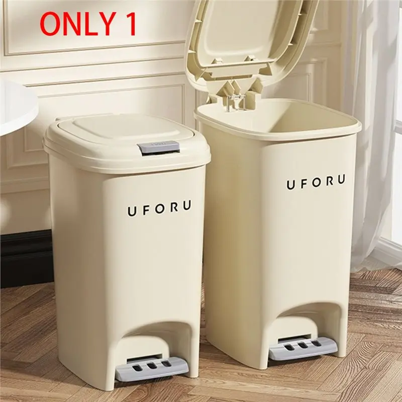 

AWAH Cute Style Household Toilet Trash Can With Lid Step-For On Design Waterproof Large Capacity Trash Can