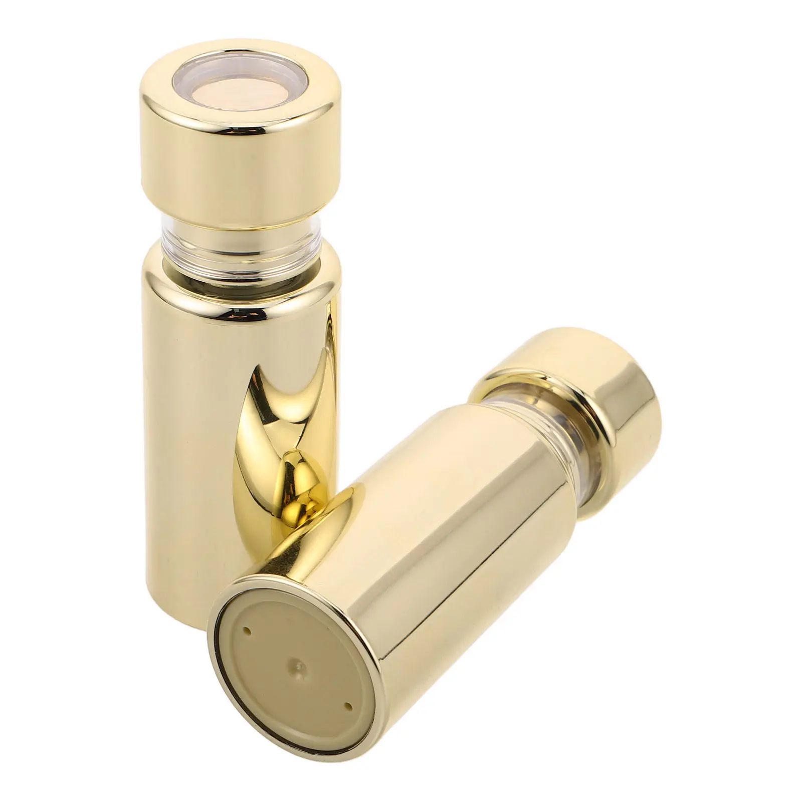 

2Pcs Vacuum Lotion Essence Bottles Gold Refillable Press Pump Travel Containers Small Portable Eye Cream Dispenser