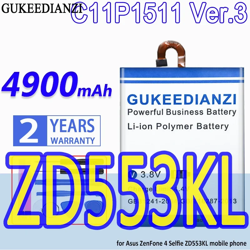 High Capacity GUKEEDIANZI Battery C11P1511 yuanwantou 4900mAh for Asus ZenFone 4 ZenFone4 Selfie ZD553KL