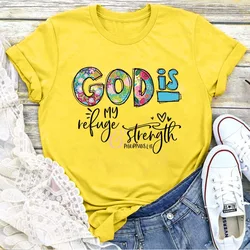 Cotone 100% Nuovo GOD IS Allentato Creativo Stampato Girocollo T-shirt Casual a maniche corte da donna T-shirt oversize