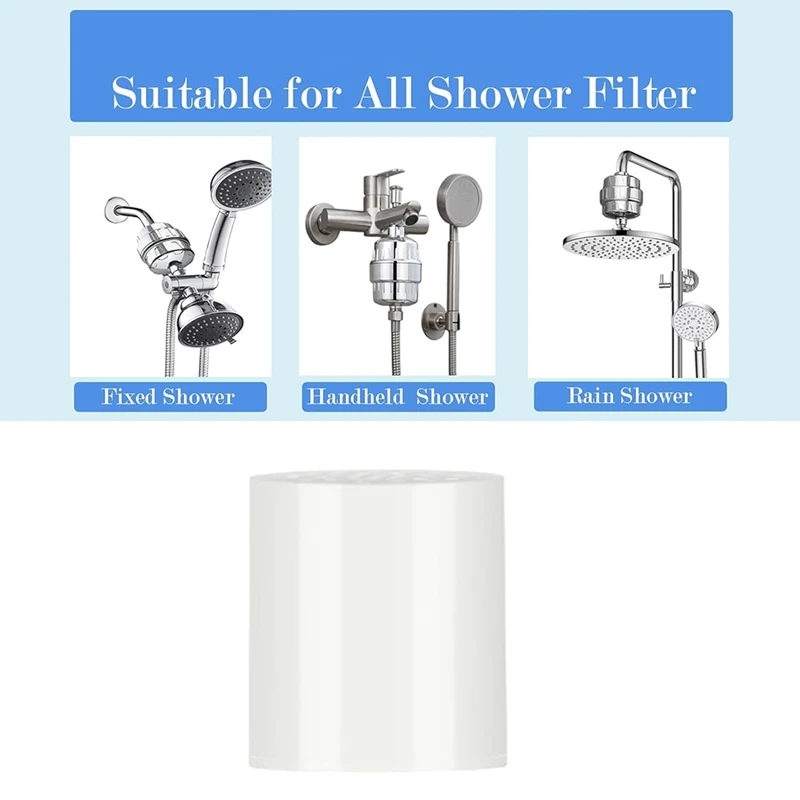 5 Pc 20 Stage Shower Filter Replacement High Output Shower Water Filter For Hard Water (White)