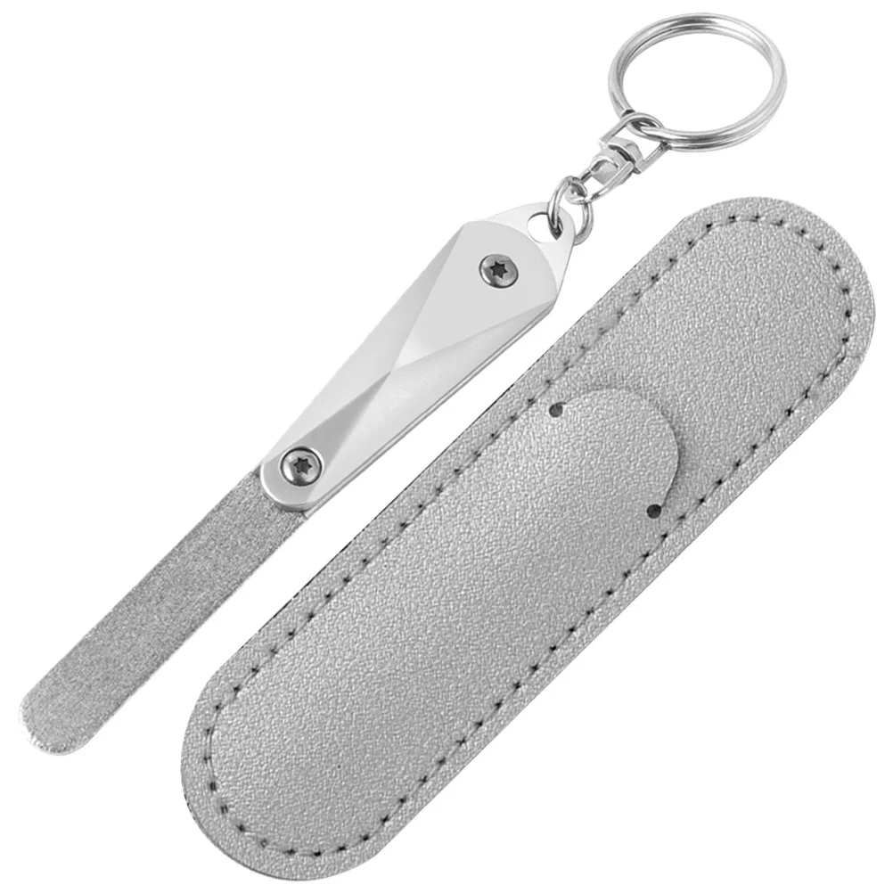 스테인리스 스틸 네일 파일 양면 금속 네일 트리머 보호 케이스 휴대용 매니큐어 페디큐어 살롱 도구