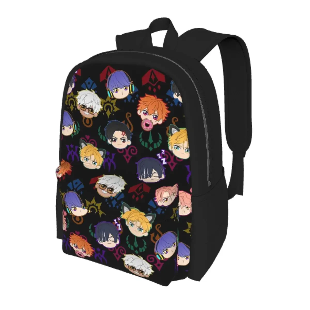 Obey Me - Demon Brothers Pattern Student Backpack School Bag Hiking Travel Daypack for Boys Girls Bookbag Shoulder Bags