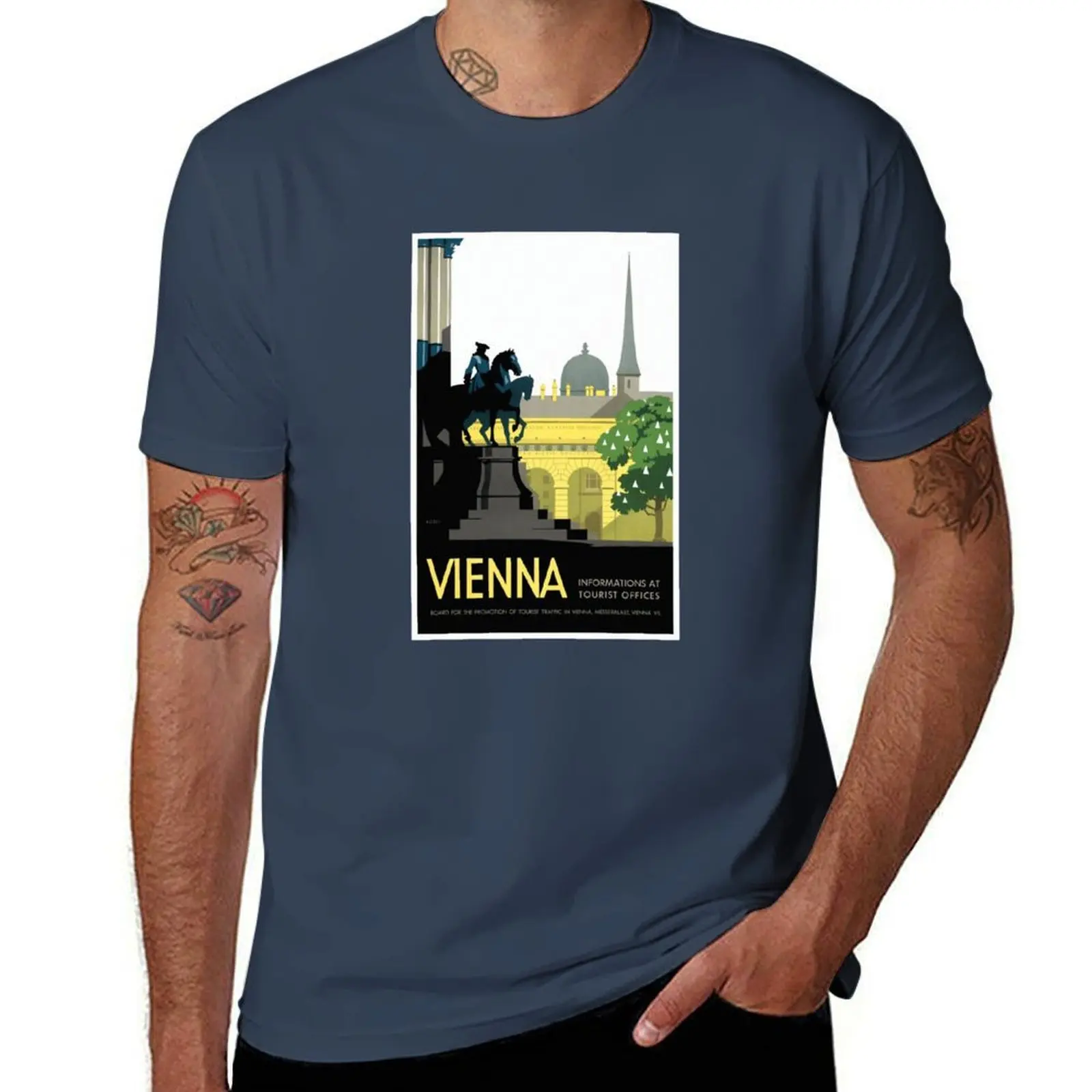

Vienna Austria Vintage Travel Poster 1935 T-Shirt t shirts for man cotton soft t shirts designer T-Shirt