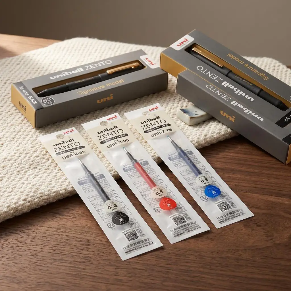 Japan Uni Uniball ZENTO Signature Model Brass Limited Edition Gel Pen 0.38/0.5/0.7mm Retracta Business Officeble Stationery Pens