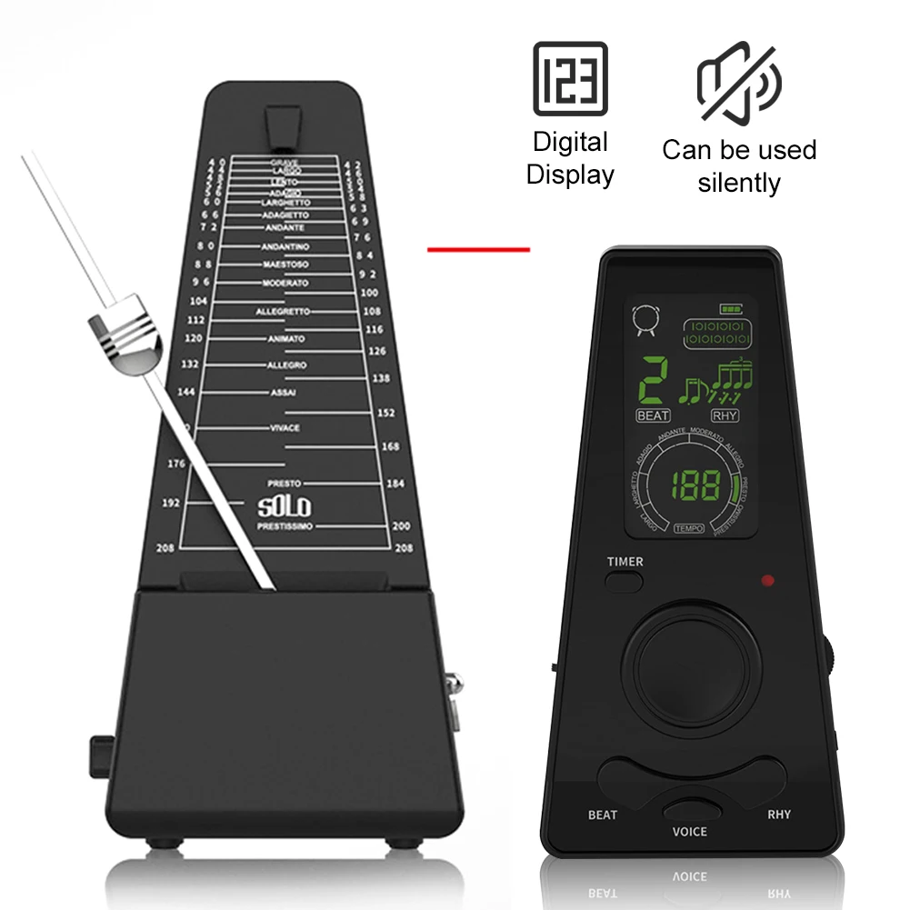 

Цифровой метроном с регулируемой скоростью, регулируемая громкость и бит, электронный цифровой метроном для музыкантов, фортепиано, гитара, скрипка, инструмент