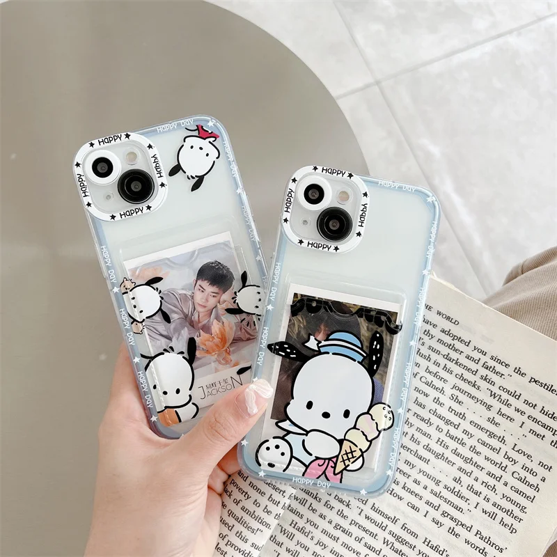 Cute Cartoon Anime Sanrio Pochacco Phone Case For Apple Iphone 15 14 13 11 12 Pro Max X XR XSM 7 8 Plus Soft Angel Eye Back Case