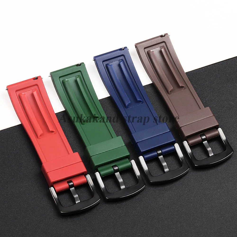 20 มม.22 มม.24 มม.เกรดพรีเมี่ยม Vulcanized ยางสําหรับนาฬิกา IWC สําหรับ Rolex QUICK RELEASE นาฬิกายางผู้ชาย Tropic