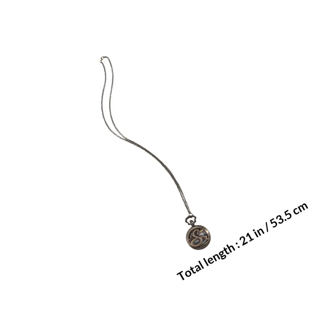 1Pcs Snake Pattern Hollowed-Out Pocket Watch High Toughness Alloy Classic Exquisite Versatile Retro Pendant Coffee