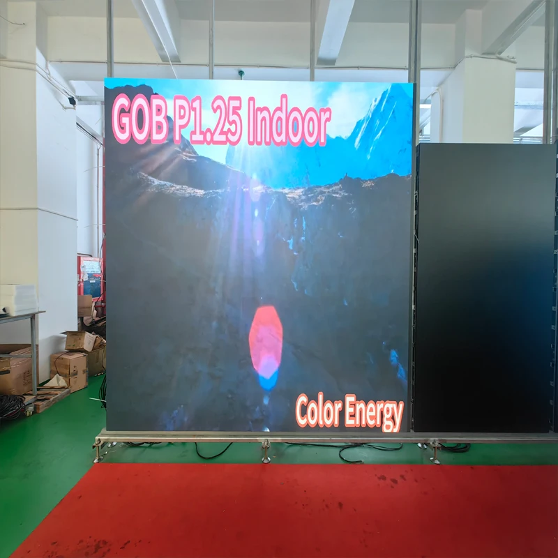 Display LED GOB HD P1.25 - Pannello video wall digitale a colori per interni, schermo continuo ad alta definizione per uso commerciale/evento