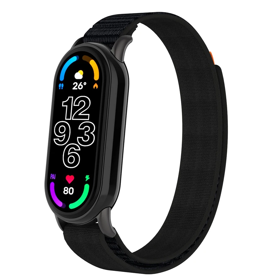 Xiaomi Mi Band用の交換用ナイロンストラップ,通気性ストラップ,スマートウォッチバンド,ブレスレット