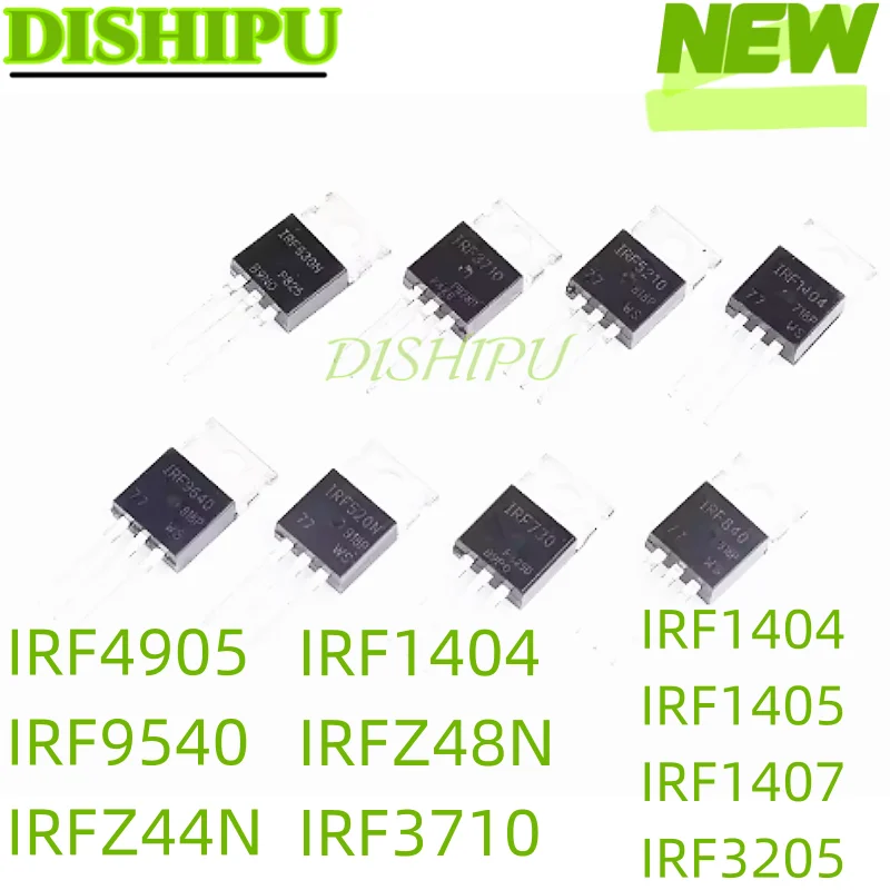 Transistor triode IRF1404 IRF1405 IRF1407 IRF3205 IRF4905 IRF9540 IRFZ44N IRFZ48N IRF1404PBF IRF1405PBF IRF3205PBF TO-220, 5, 5, 5 PCs