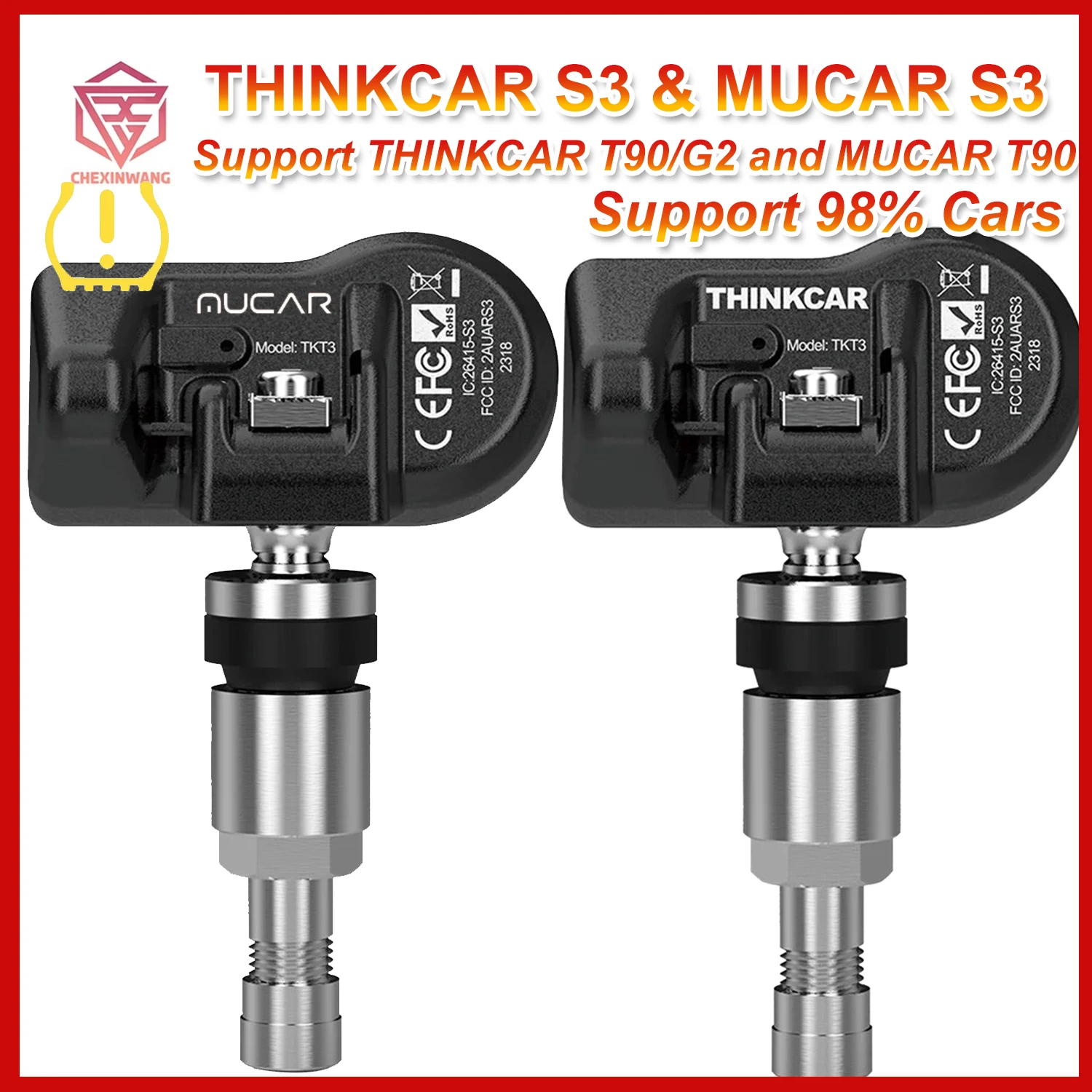 THINKCAR S3 MUCAR S3 Work with T90 G2 Car Tire Pressure Diagnosis Tool Universal Sensor Automotive Mechanical Workshop Tools