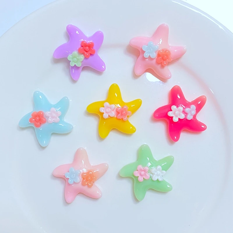 20pcs New Cute 20mm Resin Mini Starfish Flat Back Cabochon Scrapbook Kawaii DIY Embellishments Accessories image 6