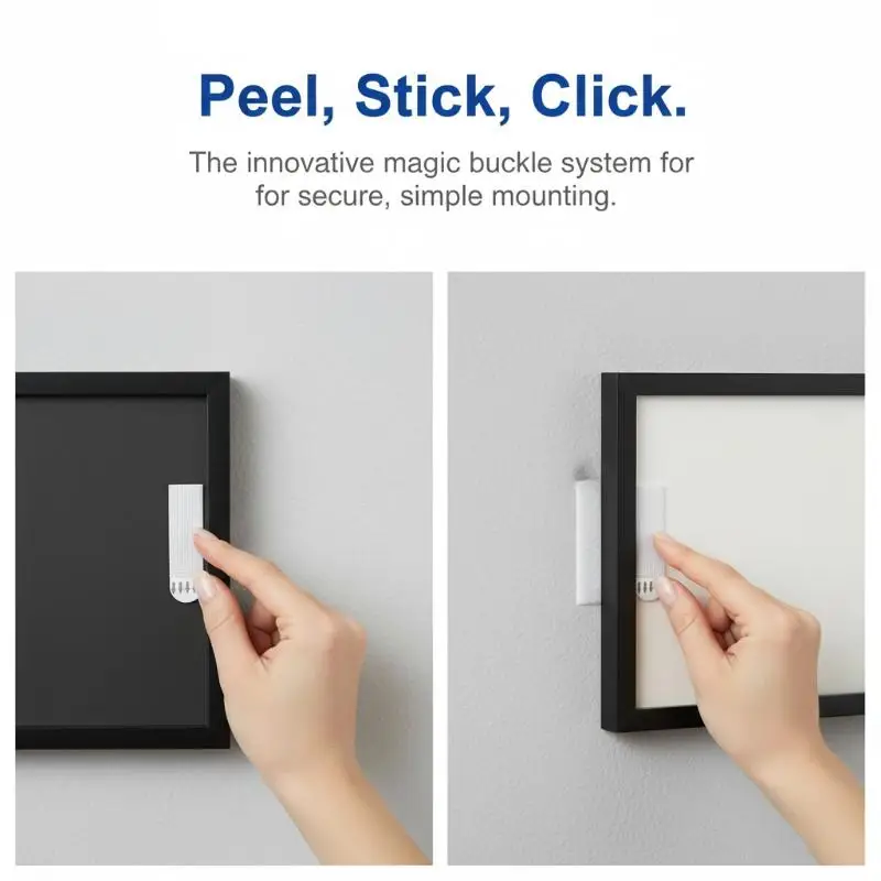 Double Sided Removable Waterproof Adhesive Strips 4/12Pcs Strong Stick No Trace for Picture Wall Hanging Home Office Use