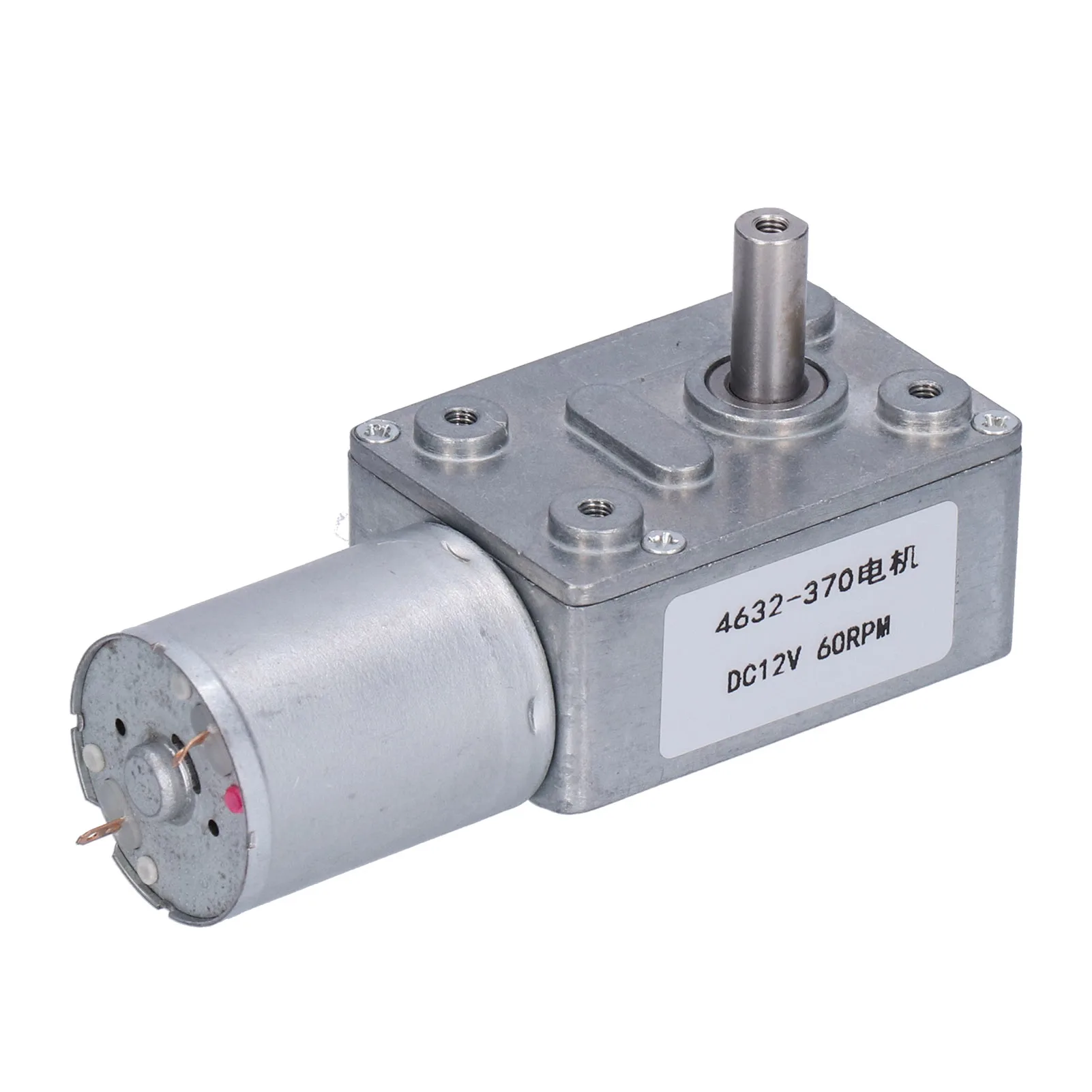 12V DC Gear Motor 4632-370 Worm DC Gear Motor 6mm Female Shaft High Torque Turbine Reducer