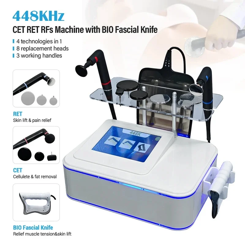 Hot 448khz tecar therapy physiotherapy pain relief fat removal face lifting cet ret rf radio frequency machine