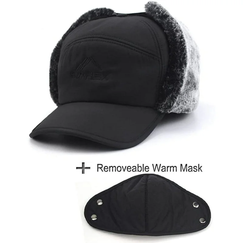 New Winter Warm Thicken Faux Fur Bomber Hat Men Women Ear Flap Cap Ski Soft Thermal Bonnets Hats Caps